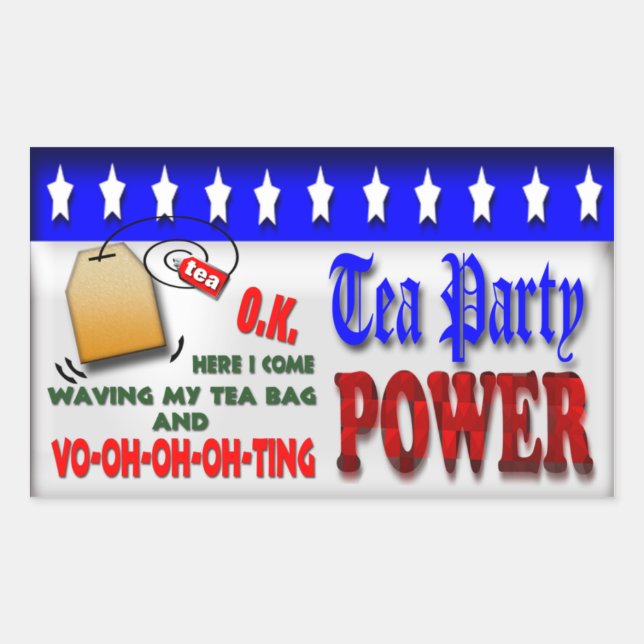 Adesivo Retangular Poder do Tea Party (Frente)