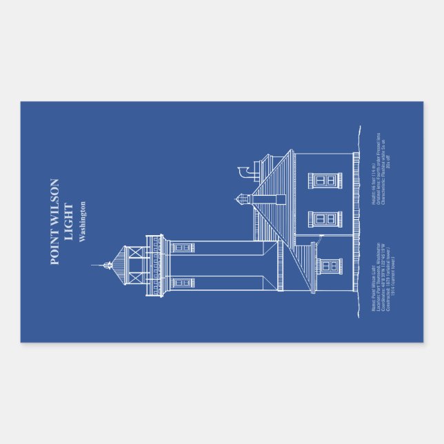 Adesivo Retangular Point Wilson Lighthouse - Washington - AD (Frente)