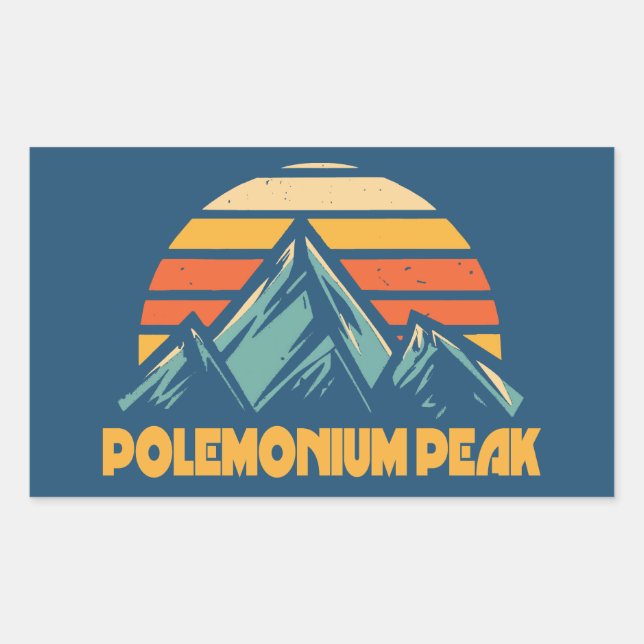 Adesivo Retangular Polemonium Peak California Retro Turquoise (Frente)