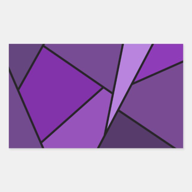 Adesivo Retangular Polígonos abstrato púrpura (Frente)