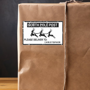 Adesivo Retangular Polo Norte - Carimbo de Papais noeis