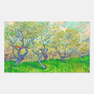 Adesivo Retangular Pomar Vincent van Gogh em Blossom
