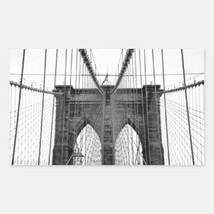 Adesivo Retangular Ponte Black White Brooklyn Nova York