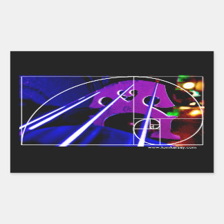 Adesivo Retangular Ponte Cello e cordas com espiral Fibonacci