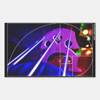 Adesivo Retangular Ponte cello e cordas com espiral Fibonacci