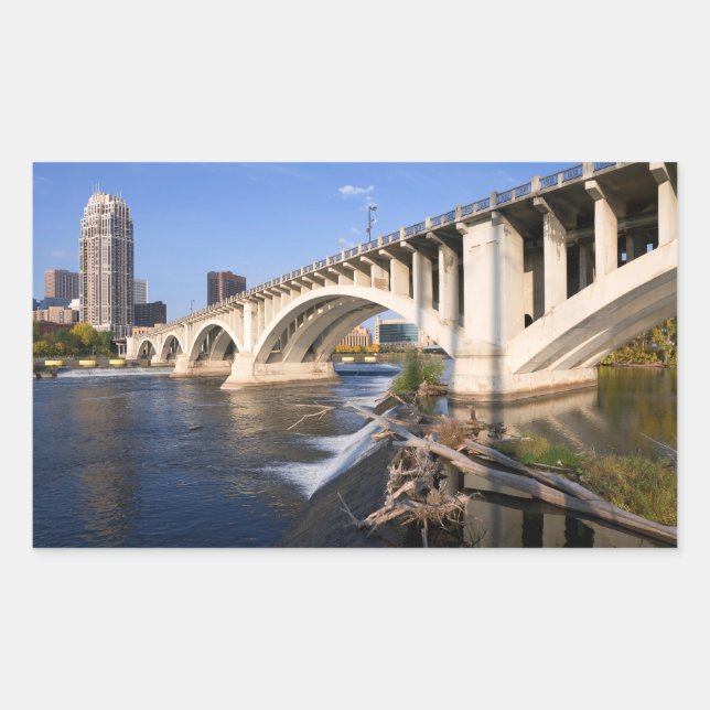 Adesivo Retangular Ponte da Terceira Avenida em Minneapolis (Frente)