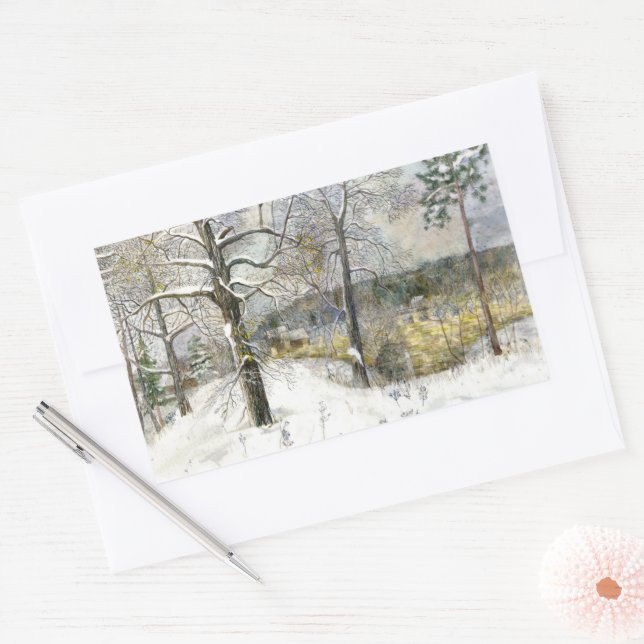 Adesivo Retangular Ponte de inverno Pasta de Aquarela (Envelope)