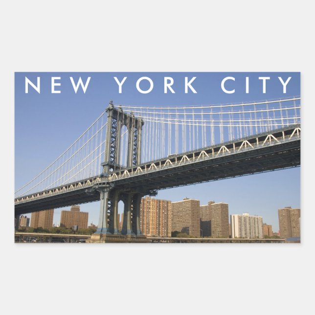 Adesivo Retangular Ponte de Manhattan o rio East | Cidade de Nova Yor (Frente)