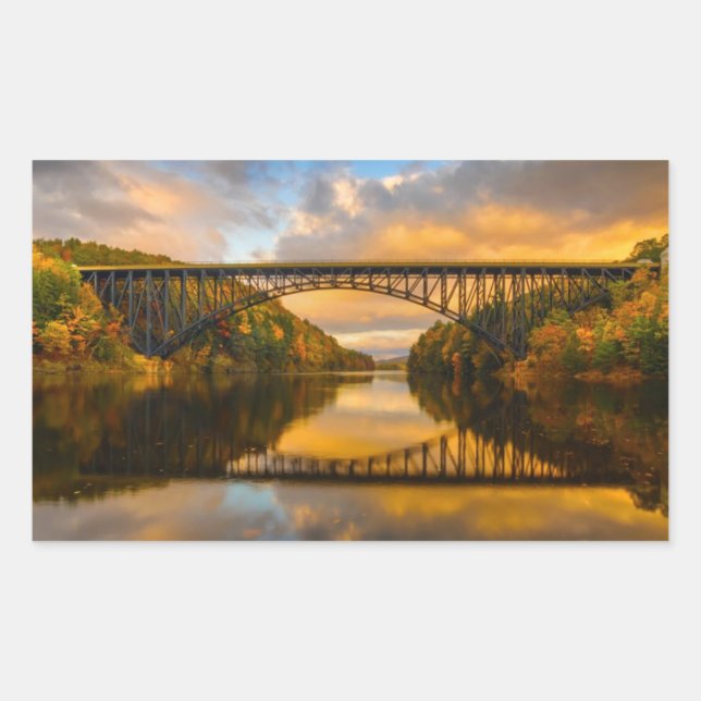 Adesivo Retangular Ponte do Rei Francês em outono (Frente)