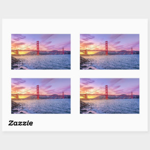 Adesivo Retangular Ponte Golden Gate, marco famoso,