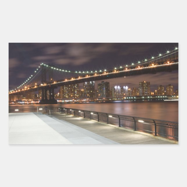 Adesivo Retangular Ponte Manhattan e Skyline NYC (Frente)