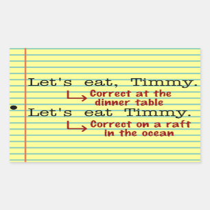 Adesivo Retangular Pontuação Engraçada Gramática