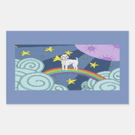 Adesivo Retangular Poodle Em Dreamland