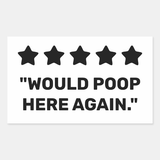 Adesivo Retangular Poop Aqui Novamente (Frente)