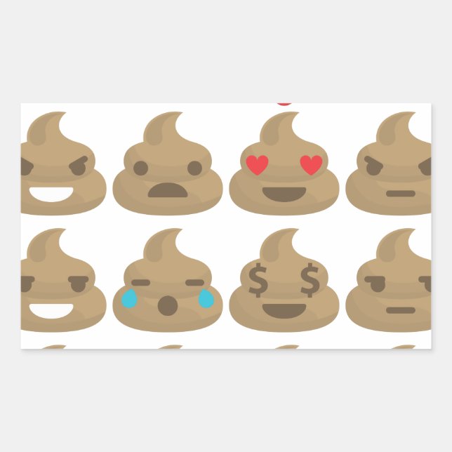 Adesivo Retangular poop emojis (Frente)