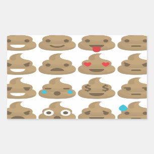 Adesivo Retangular poop emojis