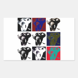 Adesivo Retangular Pop Art Elephants