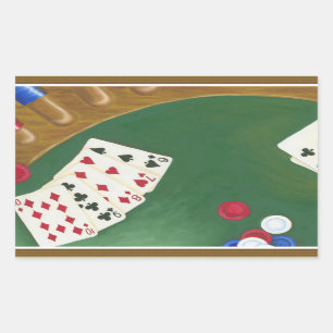 Adesivo Retangular Pôquer vencedor Mão De Seis A Dez