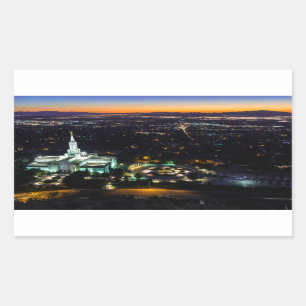 Adesivo Retangular Por do sol beneficiente do templo de Mormon de Lds