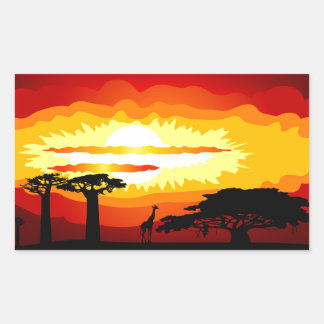 Adesivo Retangular pôr do sol na África