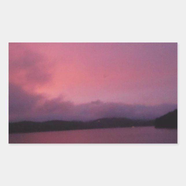 Adesivo Retangular pôr do sol roxo no lago de Arrohead (Frente)