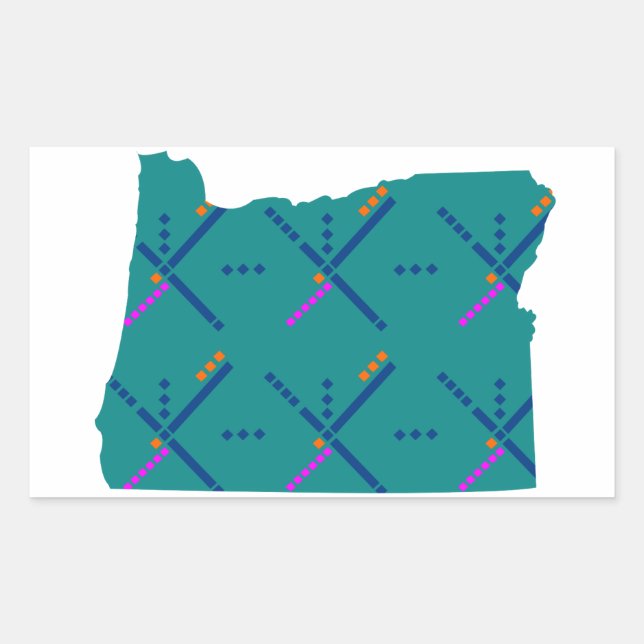 Adesivo Retangular Portland Oregon PDX Airport Carpet (Frente)