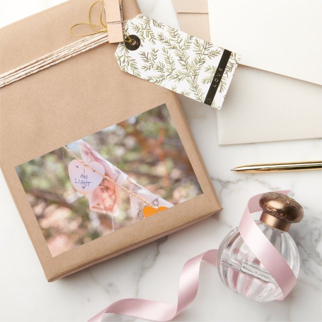 Adesivo Retangular Positividade com I Am Light (Presentear)