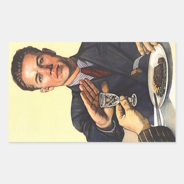 Adesivo Retangular poster antiálcool soviético 1954 (Frente)