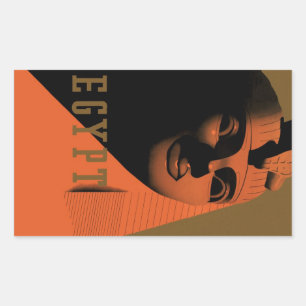 Adesivo Retangular Poster das viagens vintage com esfinge, Egipto,