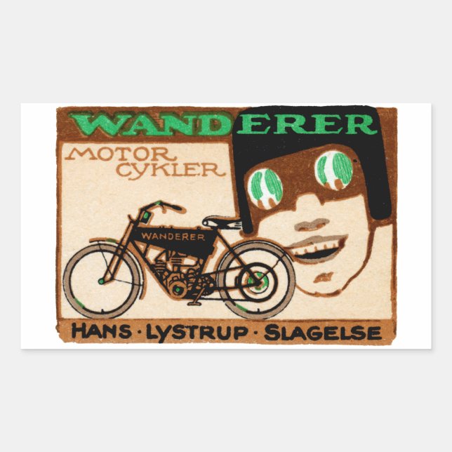 Adesivo Retangular poster de motocicleta de 1910 (Frente)