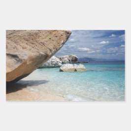 Adesivo Retangular Praia da Sardenha com vinheta retangular grande de