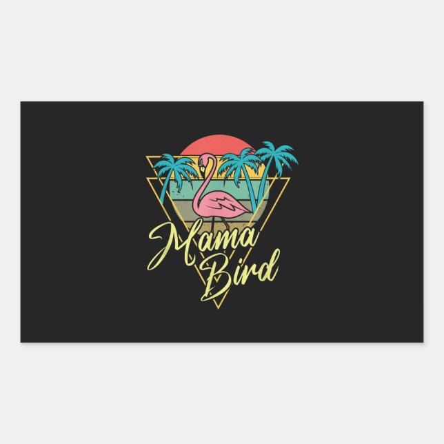Adesivo Retangular Praia de Palm Sunset Sunset Palm 80 da Mama Bird F (Frente)