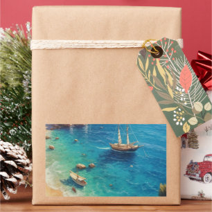 Adesivo Retangular Praia na Grécia