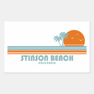 Adesivo Retangular Praia Stinson Califórnia Sol Palmeiras