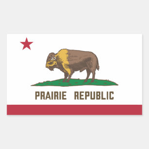 Adesivo Retangular Prairie Republic Bison Flag Excelentes Placas