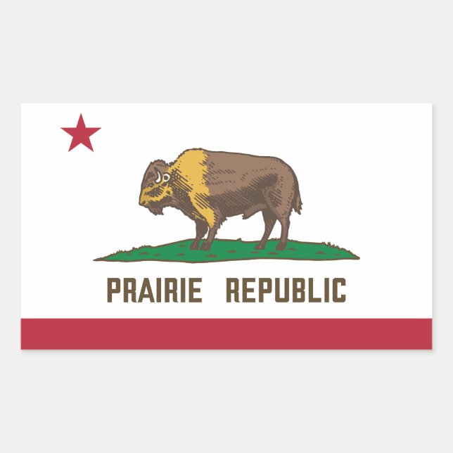 Adesivo Retangular Prairie Republic Bison Flag Excelentes Placas (Frente)