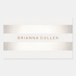 Adesivo Retangular Prata Na moda simples FAUX e White Strike