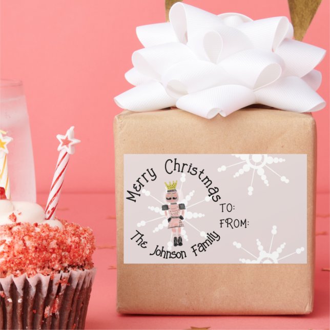 Adesivo Retangular Preguiçoso de Natal - Portalhão de Soldados Rosa-R (Festa)