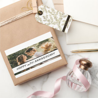 Adesivo Retangular Presente de Aniversário de Aniversário de Texto de