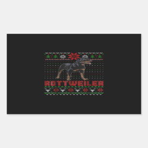 Adesivo Retangular Presente de cachorro  Feliz Natal meu Rottweiler