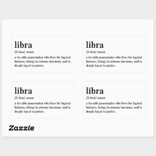 Adesivo Retangular Presente de Definição Estética de Libra Astrologia