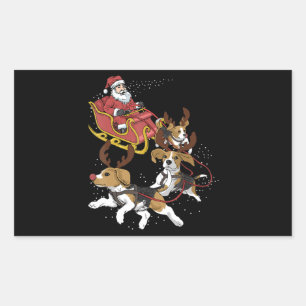 Adesivo Retangular Presente De Natal De Cão Engraçado Para O Cão-D