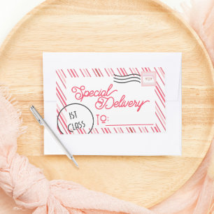 Adesivo Retangular Presente de Natal de Entrega Especial Festiva