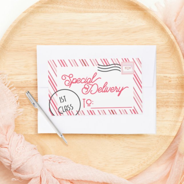 Adesivo Retangular Presente de Natal de Entrega Especial Festiva (Criador carregado)