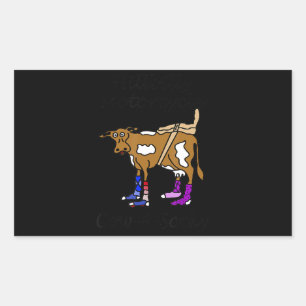 Adesivo Retangular Presente De Vaca Engraçado De Motocicleta Para Bi