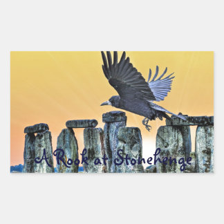 Adesivo Retangular Presente do Ancient Stonehenge & Rook Corvid-lover