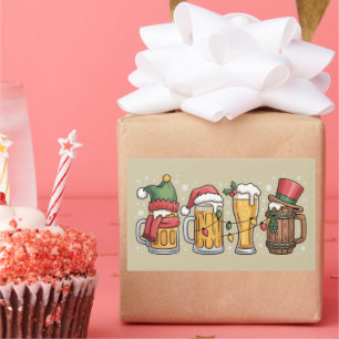 Adesivo Retangular Presente para Amante de Cerveja no Natal Espírito