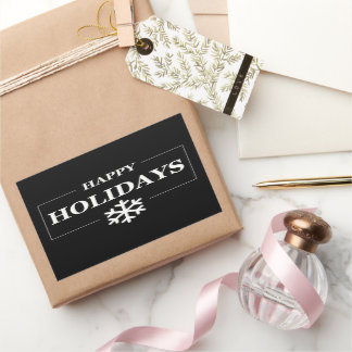 Adesivo Retangular Presente Personalizado de Natal Feliz Festa 