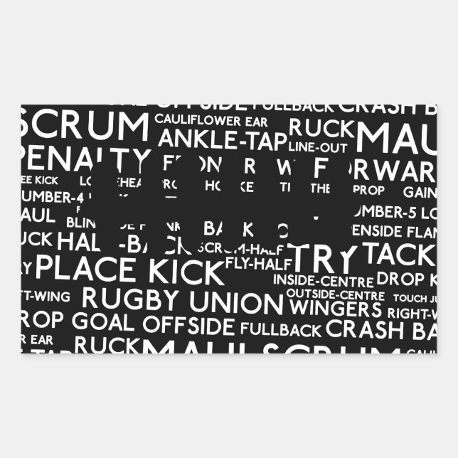 Adesivo Retangular Presentes de Rugby Union (Frente)