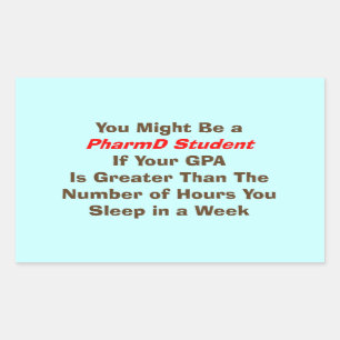 Adesivo Retangular Presentes engraçados do estudante de PharmD